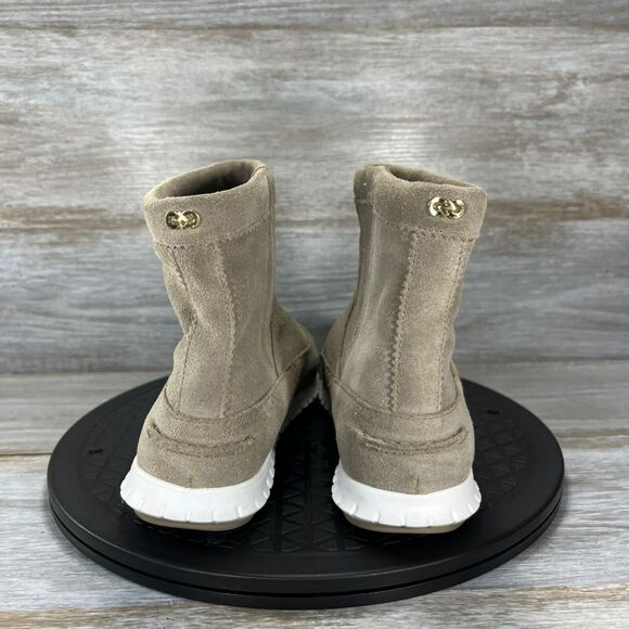 Cole Haan Women's Zerogrand Waterproof Suede Taupe Ankle Boots Size 6 - Picture 4 of 9